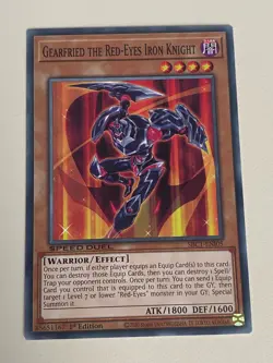 Yugioh - Gearfried the Red-Eyes Iron Knight - 1st Edition NM - Plus Free Holo C - Image 1