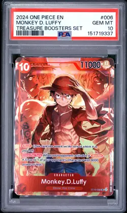 2024 One Piece Promos Treasure Boosters Set Monkey D. Luffy #006 PSA 10 - Image 1