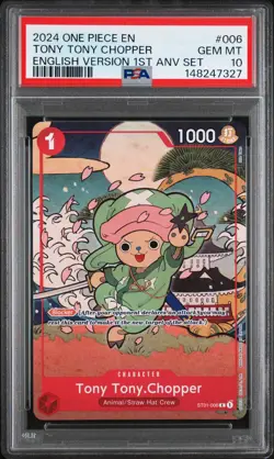 2024 ONE PIECE ENGLISH VERSION 1ST ANNIVERSARY SET #006 TONY TONY CHOPPER PSA 10 - Image 1
