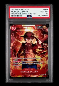 2024 One Piece English Monkey D. Luffy #006 Treasure Booster PSA 10 GEM MINT - Image 1