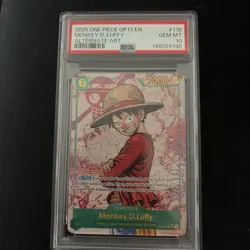 2025 One Piece OP13 EN Monkey D. Luffy Alternate Art #118 PSA 10 Gem Mint - Image 1
