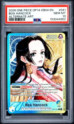 2026 One Piece OP14 EB04 EN Boa Hancock Alternate Art #041 PSA 10 GEM MINT - Image 1
