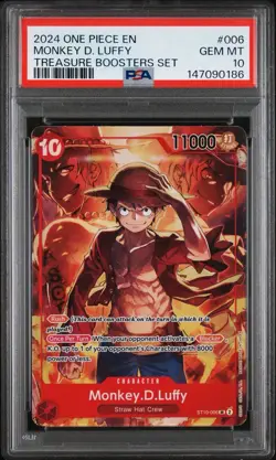 One Piece Treasure Booster Promo Monkey D Luffy ST10-006 PSA 10 Gem Mint English - Image 1