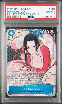 2025 One Piece English Illustration Box Vol 1 #004 Boa Hancock PSA 10 GEM MINT - Image 1