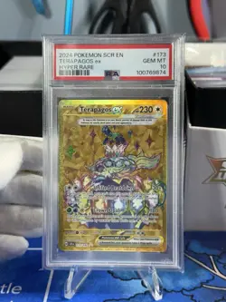 Pokemon TCG Terapagos ex 173/142 SV07 Stellar Crown Hyper Rare GEM MINT PSA 10 - Image 1