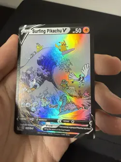 Surfing Pikachu V Pokemon Card Display Art Card - Image 2