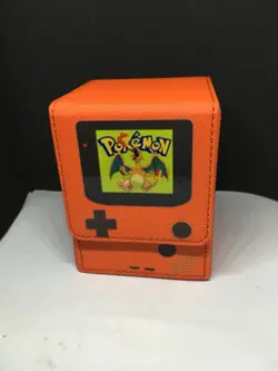 Charizard Gameboy Style Deck Box Holder TCG Cards High Quality Magnetic Case - Image 1