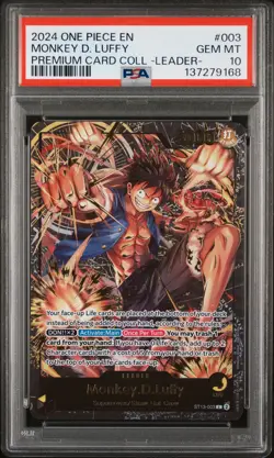 2024 ONE PIECE PREM CARD COLL -LEADER COLL- #003 MONKEY D. LUFFY PSA 10 - Image 1