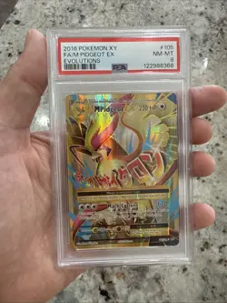 POKEMON 2016 XY Evolutions PIDGEOT EX #105 PSA 8 Near Mint RARE - Image 1