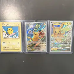 Pikachu Promo Holo 3-Card Lot Surfing Pikachu 111/108 SVP 027 SM232 - Image 1