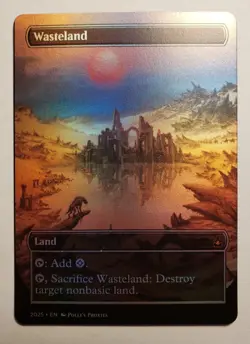 Wasteland FOIL PROXY Card (MISCUT) with Custom Fantasy Art Design - Image 1