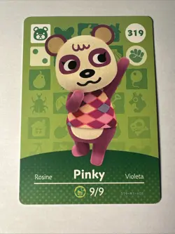 319 Pinky Amiibo Card 319 Series 4 Animal Crossing Nintendo Switch NA Region - Image 1