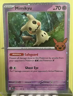 Pokemon Mimikyu Trick or Trade Cosmo Holo Rare Card 037/091 NM - Image 1