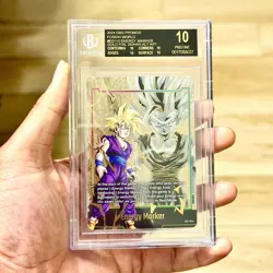 Energy Marker E01-10 Gold Alt Art BGS 10 Black Label DBS Fusion World Card Gohan - Image 2