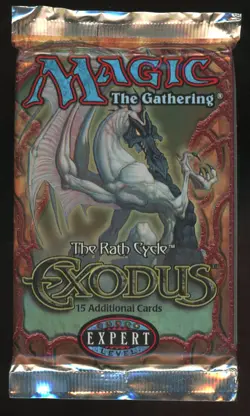 1998 MTG Magic the Gathering Exodus Booster Pack Factor Sealed TCG - Image 1