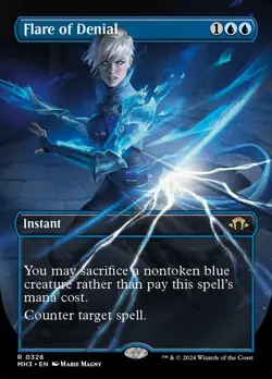 MTG Flare of Denial - Foil - Borderless, NM-Mint, English Modern Horizons 3 - Image 1