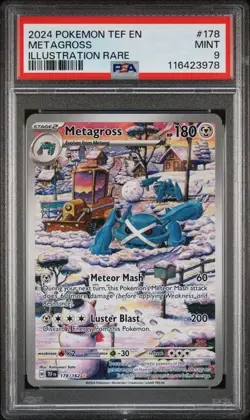 PSA 9 MINT Pokemon Metagross Temporal Forces Holo 178/162 - Image 1