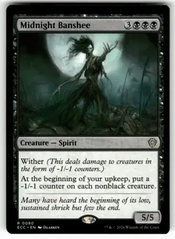 Midnight Banshee 80 Rare Commander: Lorwyn Eclipsed Magic: The Gathering NM - Image 1