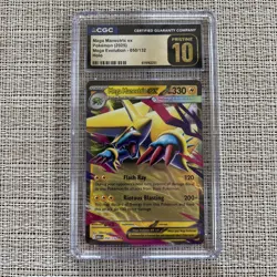 Mega Manectric Ex 050/132 CGC GEM MINT 10 Mega Evolution Pokemon TCG - Image 1