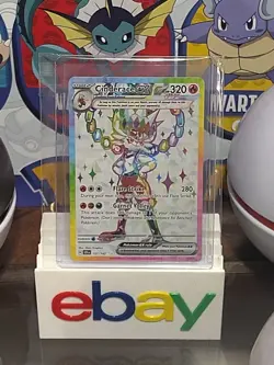 Pokemon Cinderace ex SV07 Stellar Crown Secret Rare EX Tera Holo 157/142 Stage … - Image 1