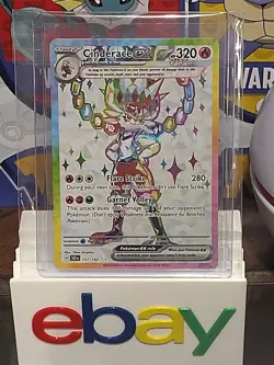 Pokemon Cinderace ex SV07 Stellar Crown Secret Rare EX Tera Holo 157/142 Stage … - Image 3