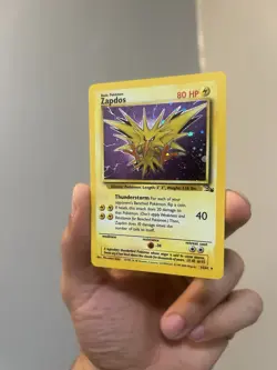Pokemon TCG Zapdos Fossil Rare Card 15/62 Cosmos Holo 🌀 Swirl 🌀NM WOTC Vintage - Image 2