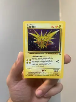 Pokemon TCG Zapdos Fossil Rare Card 15/62 Cosmos Holo 🌀 Swirl 🌀NM WOTC Vintage - Image 3