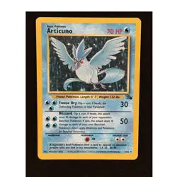 Vintage Pokemon Articuno Fossil Unlimited Holo Rare 1999 2/62 - Image 1