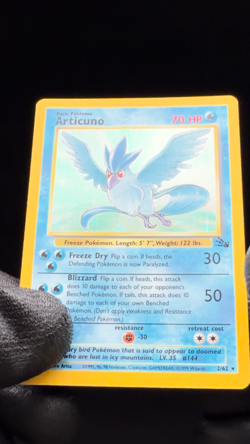Vintage Pokemon Articuno Fossil Unlimited Holo Rare 1999 2/62 - Image 2