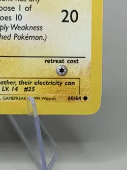 Pokemon Jungle Pikachu 60/64 WOTC Vintage Non Holo Card - Image 4