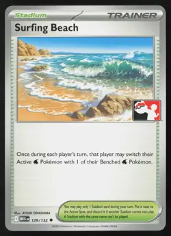 Surfing Beach 129/132 Play! Pokemon Prize Pack Series 8 Stamped Non-Holo NM - Image 1