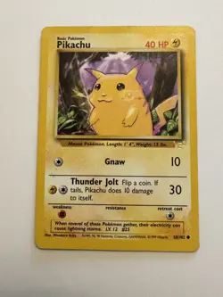 Pokemon TCG Base Set Pikachu E3 Promo Yellow Cheeks Unlimited 58/102 - LP - Image 1