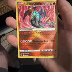 2022 Pokemon Radiant Charizard Pokemon GO stamped 011/078 Radiant Rare Holo - Image 1