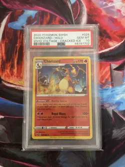 2020 Pokemon SWSH Charizard 025/185 Deck Exclusives Cracked Ice Holo PSA 10 - Image 1