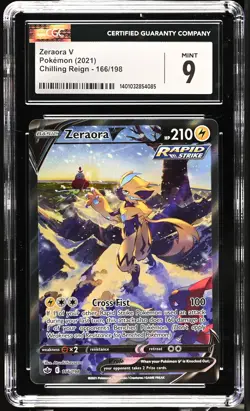 Zeraora V 166/198 Ultra Rare Holo Chilling Reign Pokemon CGC 9 Mint - Image 1