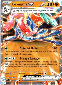 Greninja ex 106/167 Double Rare Twilight Masquerade Pokemon Holo Near Mint - Image 1