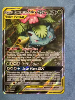 Pokemon Venusaur & Snivy GX SM229 Ultra Rare Sun & Moon Promo Tag Team - Image 1