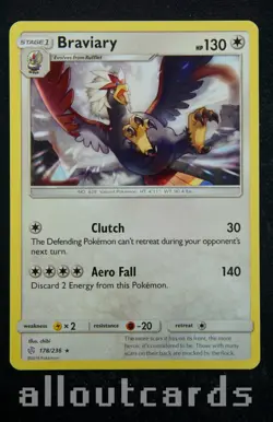2019 Pokemon Cosmic Eclipse Braviary 178/236 NM/M - Image 1