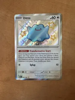 Ditto - 201/091 - Pokemon Paldean Fates - Shiny Holo Rare - NM - Image 1