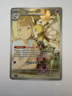 Lillie's Ribombee 164/159 SV09 Illustration Rare Pokemon TCG - Image 1