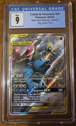 Pokemon TCG Black Star Promo - Tag Team Tins - Celebi & Venusaur GX SM167 CGC 9 - Image 1