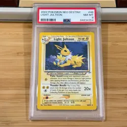 2002 Pokemon Neo Destiny 48 Light Jolteon PSA 8 NM-MT - Image 1
