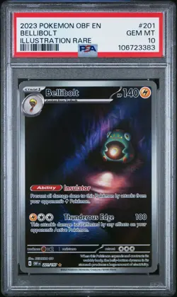 Pokemon Obsidian Flames Bellibolt 201/197 Illustration Rare PSA 10 *LOW Gem Rate - Image 1