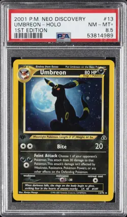 2001 POKEMON NEO DISCOVERY 1ST ED #13 UMBREON-HOLO PSA 8.5 - Image 1