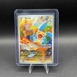 Minun Pokemon Paradox Rift 194/182 Illustration Rare Full Art Holo SV NM - Image 1
