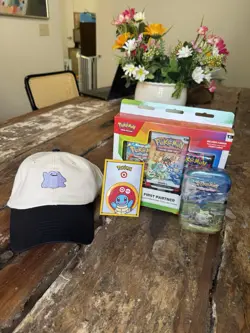 🔥Pokemon Bundle SEALED First Partner Series 1 + Tin + Target Ditto Hat & Pin - Image 1