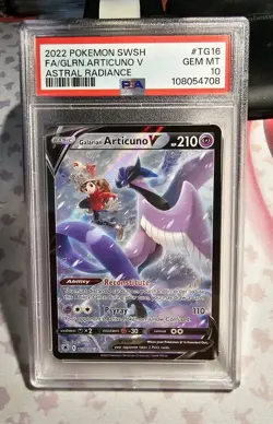 2022 Pokemon SWSH FA/Galarian Articuno V Astral Radiance TG16/TG30 PSA 10 - Image 1