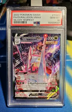 PSA 10 Gem Mint Pokemon Silver Tempest Duraludon VMAX Full Art TG21 - Image 1