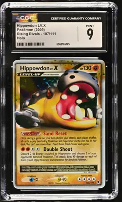 Pokemon CGC 9 Hippowdon LV.X Rising RIvals Holo 107/111 - Image 1