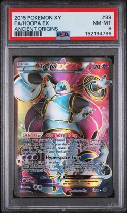 2015 Pokemon Ancient Origins HOOPA EX #89 Full Art Holo PSA 8 New Cert - Image 1
